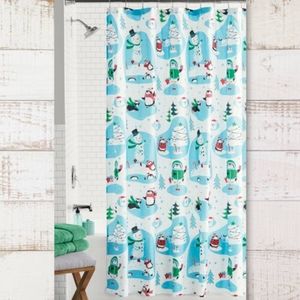 Snowmen & Penguins Shower Curtain NWT